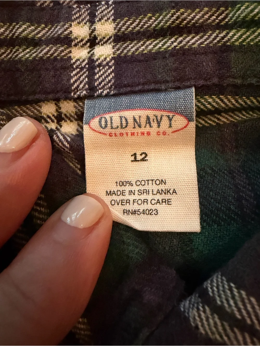 Vintage Old Navy Plaid Flannel Shirt Kids Size 12 Y2K Grunge